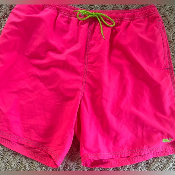 Vineyard Vines Other - Vineyard Vines Neon Pink Neon Green Swim Trunks size Large Whale emblem
